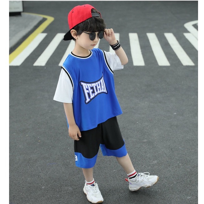 Setelan Anak Laki-laki Fethan Baju Anak Import Baju Olahraga Anak Ukuran 120-160 Usia 4-10 Thn