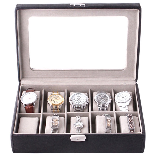 LISM Kotak Jam Tangan Luxury 10 Slot - Z-0003 - Black