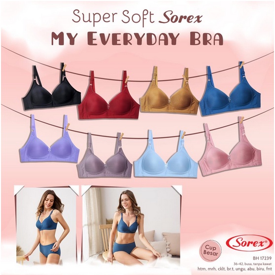 Sorex Bra - BH 17239 - Busa Cup B - C / Tanpa Kawat - Super Soft - Uk 36 - 42