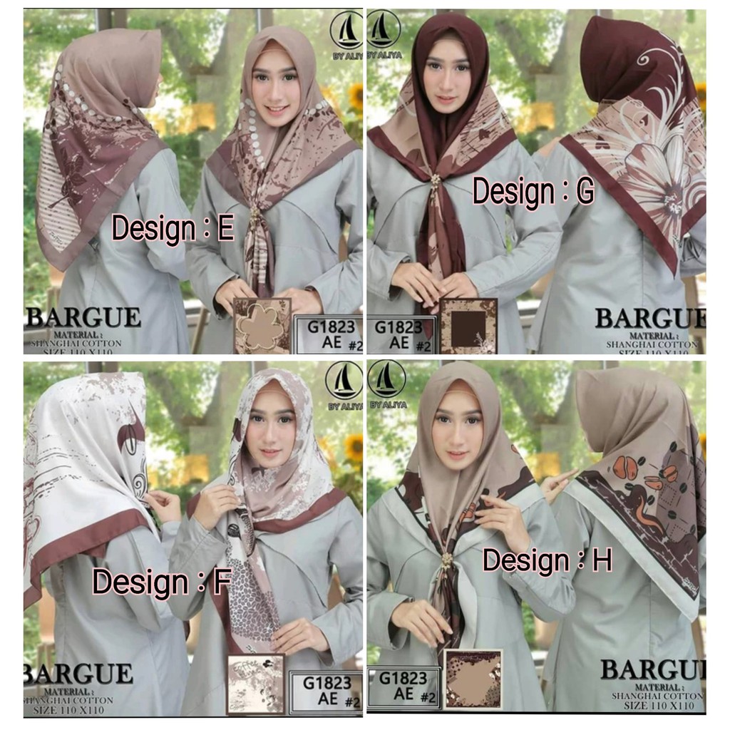 Hijab Segi Empat Voal Motif Bargue Coffee Chocolate By Aliya Sarysha Part 2