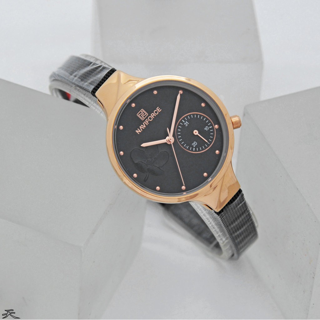 JAM TANGAN WANITA NAVIFORCE 5001 STRAP PASIR KAIT