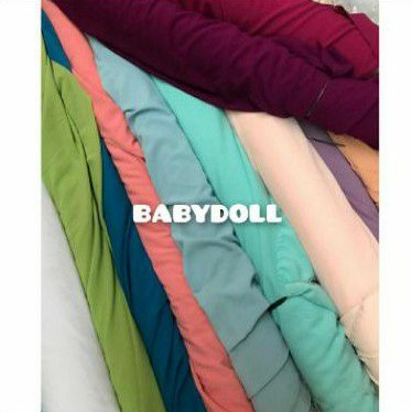 Kain Polos Furing Baloteli Crepe Babydoll SPTI Ero Meteran