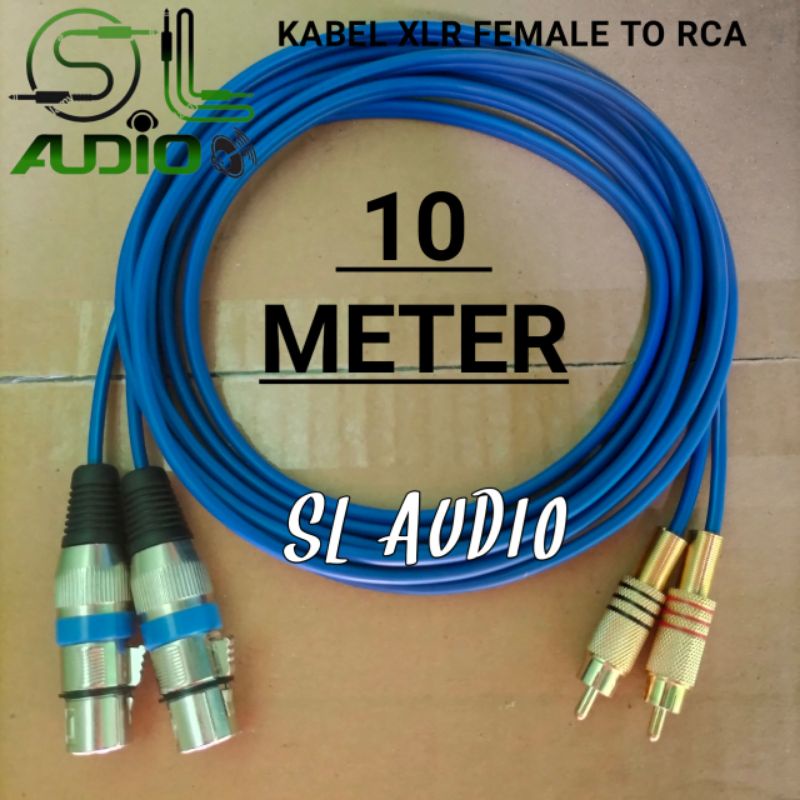 Kabel mixer audio ke power jack xlr female to rca 10 meter  termurah