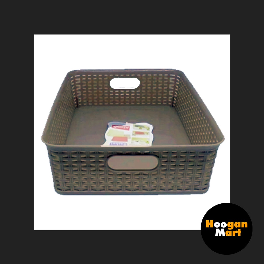 Keranjang Segi / Basket Plastik Manhattan BK286 Rotan ASVITA