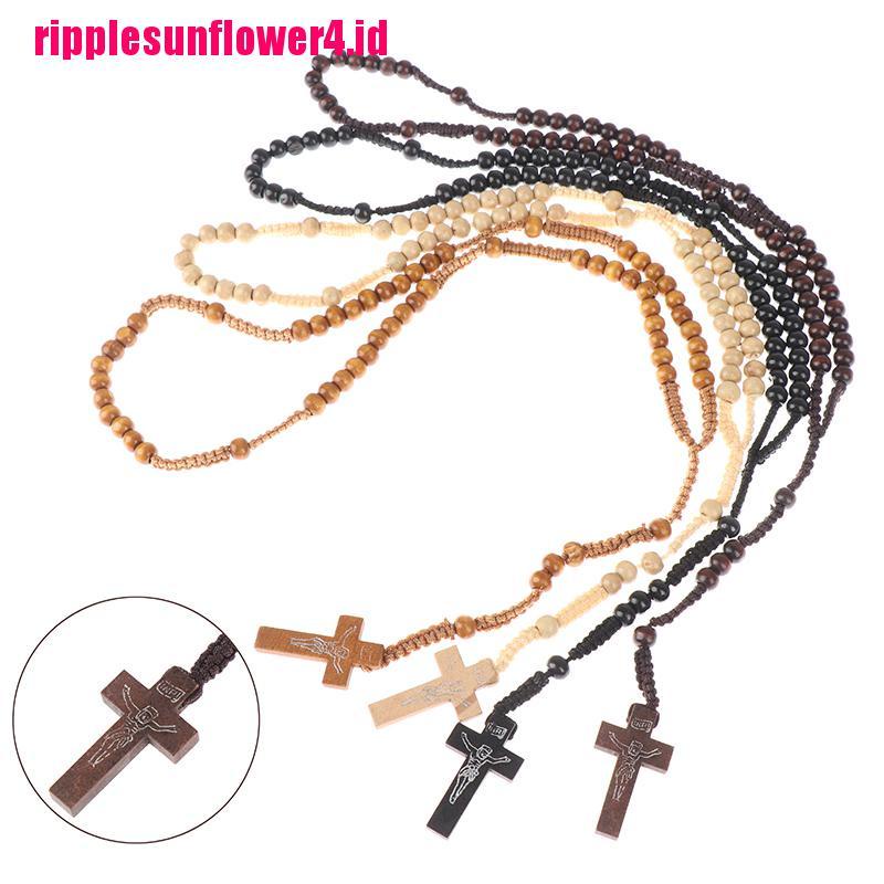 1pc Kalung Rosario Desain Manikmaniksalib Yesus Gaya Katolik