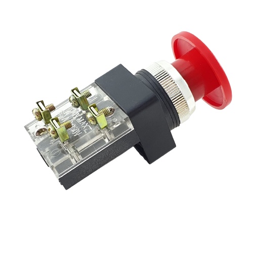 Saklar Push On Button 25mm Switch Tombol Reset Emergency Panel Jamur Spring Return Momentary PM25