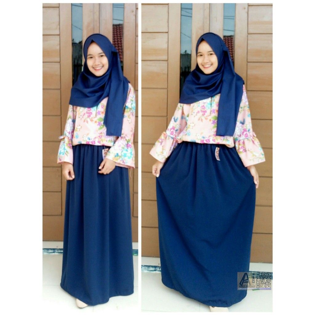 Rok Wolfis Wolvis Skirt Payung Bawahan Muslimah Syari / Rok Woolpeace Syar'i