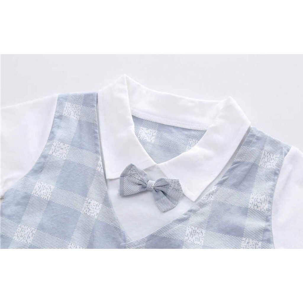 BARU! LIK026 - 4in1 Tuxedo Vest Anak Bayi Dasi Baju Pergi Jalan Casual Formal Lucu