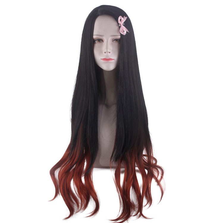 LOL-92 wig daily rambut palsu cosplay panjang kimetsu no yaiba nezuko