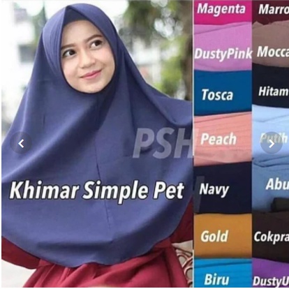 Khimar Hijab Jilbab Kerudung Instan Simpel Pet Antem Bahan Wolfis