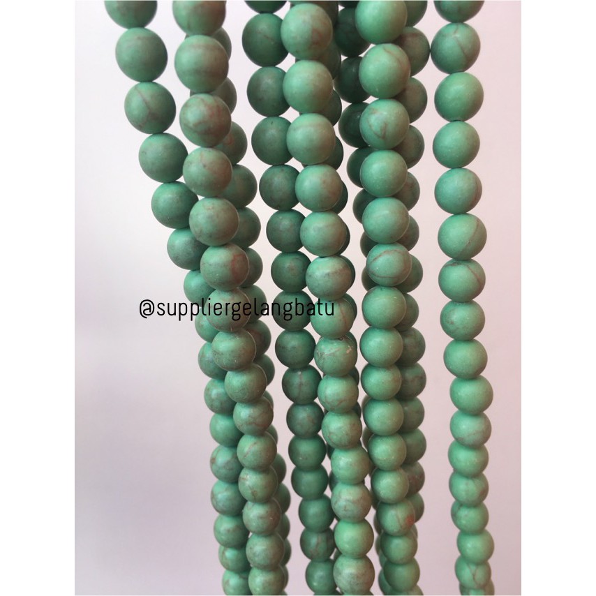 bahan soft green pirus 10mm natural phyrus howlite serat hijau akik supplier batu star seller ecer