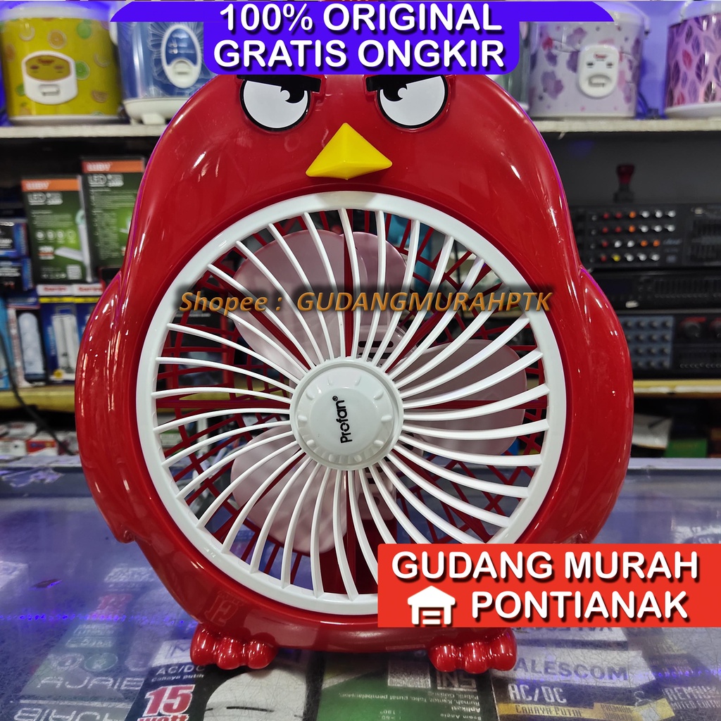 Kipas angin meja karakter / Kipas angin karakter Angry Bird / Kipas angin Angry Bird box fan merah