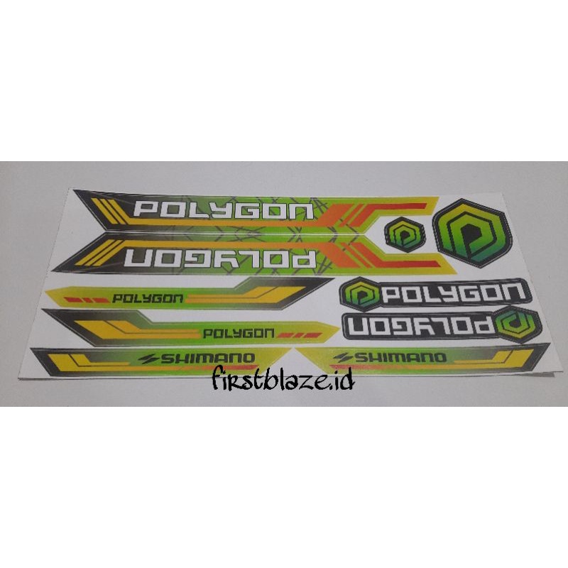 1 Set STICKER STRIPING SEPEDA POLYGON HIJAU PRINT N CUTT