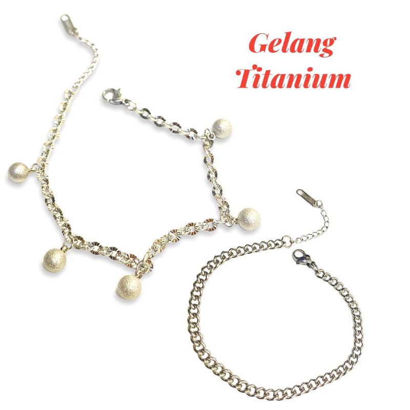 gelang titanium //perhiasan anti karat//titanium//gelang