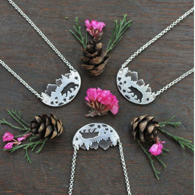 Kalung 925 Silver Desain Hewan Beruang Kutub Hutan Untuk Wanita