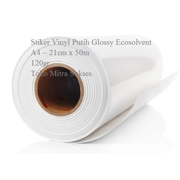

Stiker Vinyl Putih Glossy Ecosolvent A4 - 21cm x 50m