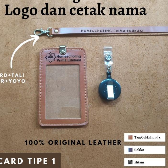 

Berkualitas! Gantungan ID Card - ID Card Holder Kulit Asli - Name Tag Kulit Asli