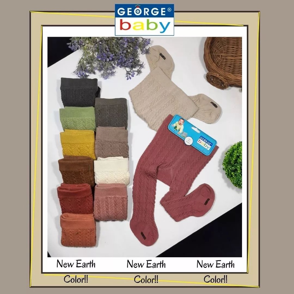 George Celana Legging Baby Tutup Kaki Cable Earth