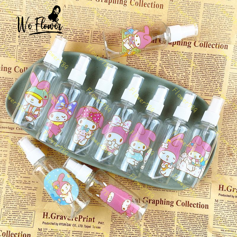 (We) Botol Kosong Bahan Plastik Desain My Melody Kartun Kapasitas 100ml Dapat Diisi Ulang