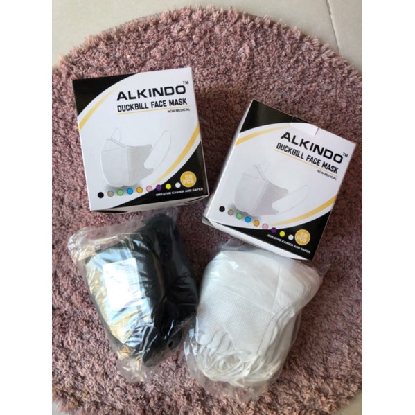 MASKER DUCKBILL GARIS ALKINDO 4PLY ISI 50PCS SURABAYA