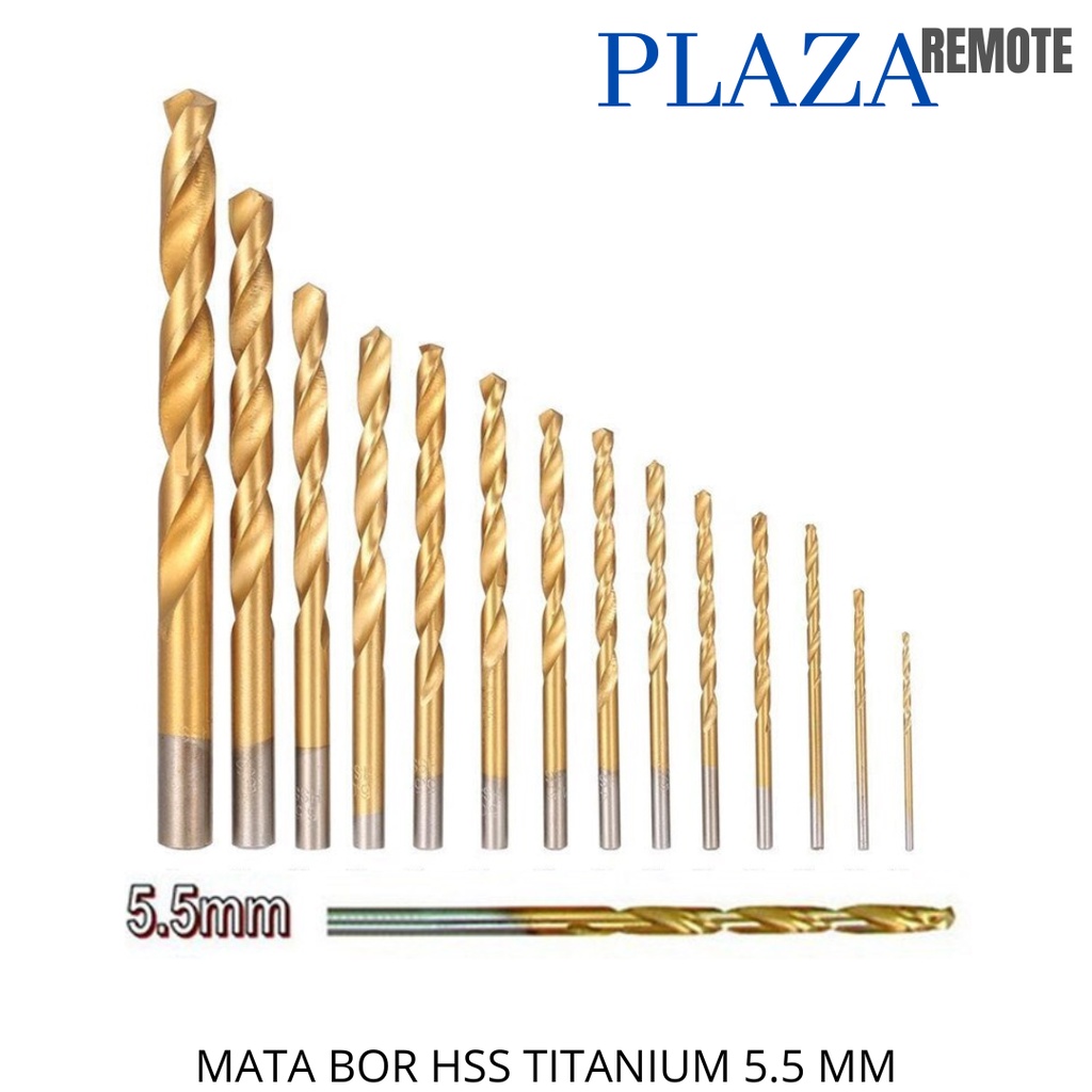 MATA BOR HSS TITANIUM COATED KAYU LOGAM BESI ALUMUNIUM 5.5 MM