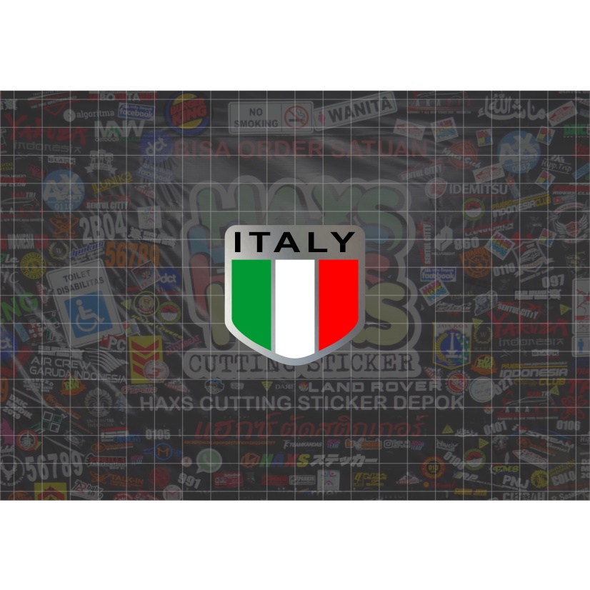 Cutting Sticker Italy Flag Emblem