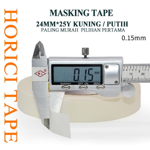 Isolasi Kertas  HORICI Masking tape 24mm*25Y perekat kualitas bagus lebih tebal warna