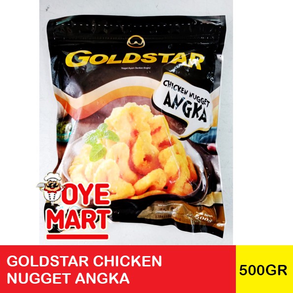 GOLDSTAR CHICKEN NUGGET ANGKA 500GR / NAGET AYAM BENTUK ANGKA