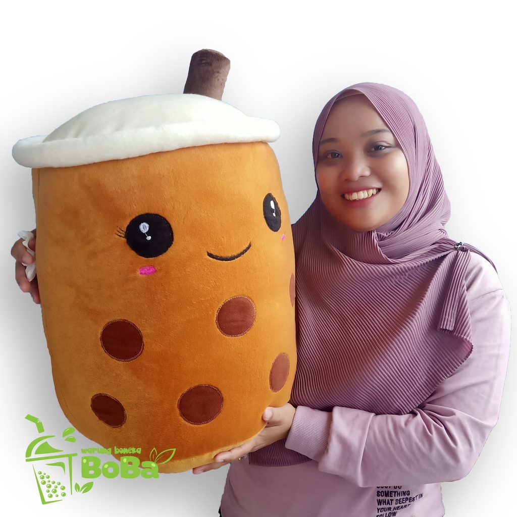 Boneka Viral bentuk Minuman Boba Bubble Milk Tea ukuran super JUMBO besar