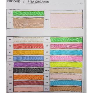  Pita  Organdi  List Emas 1 inch inci 2 5cm Harga Per Slop 