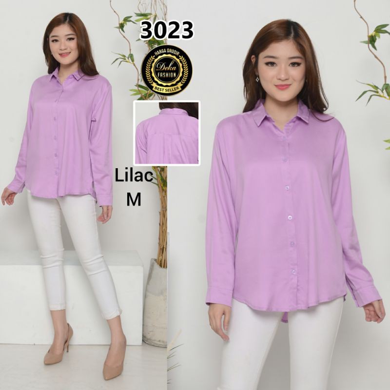 KEMEJA WANITA KATUN TWILL 30s - 3023-Lilac M