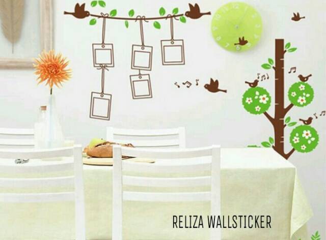 RELIZA WALL STICKER / STIKER DINDING TREE FRAME OF BIRDS Wallsticker  AY879