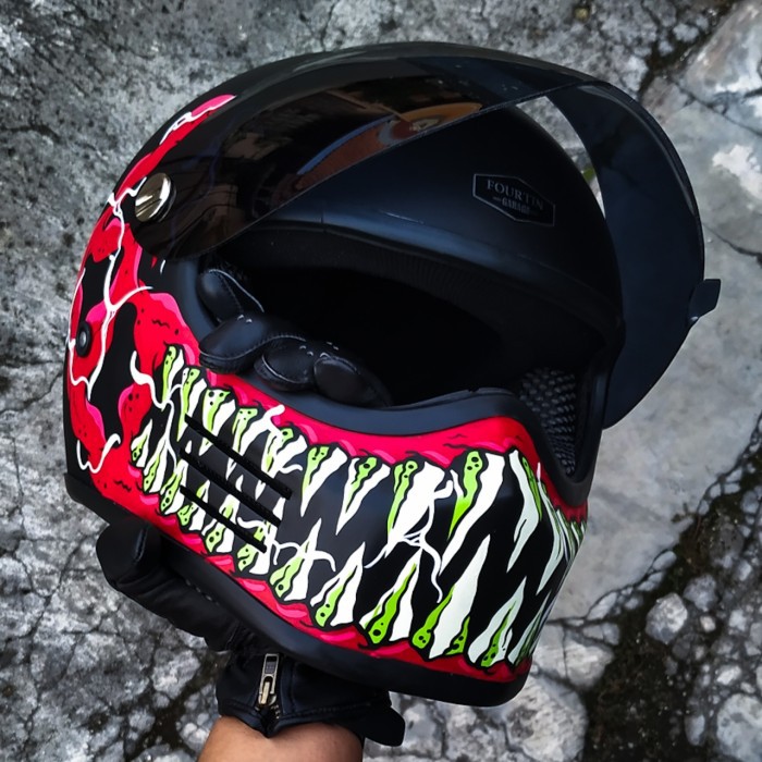 Helm Custom BANDIT STREET Venom Hand Drawing - Fourtin Garage