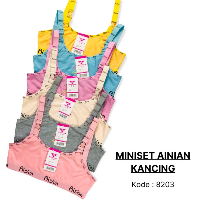 Miniset Anak Perempuan Dewasa ABG Remaja SD SMP Miniset Mini Set Bra BH Ainian Cetekan Kancing COD