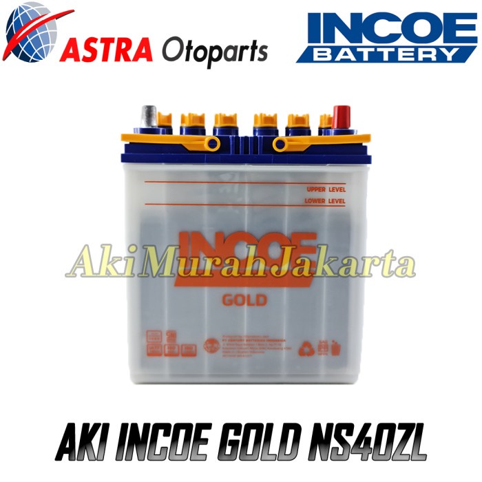 Aki Mobil Agya / Ayla Merk Incoe Gold Tipe NS40ZL Aki Basah