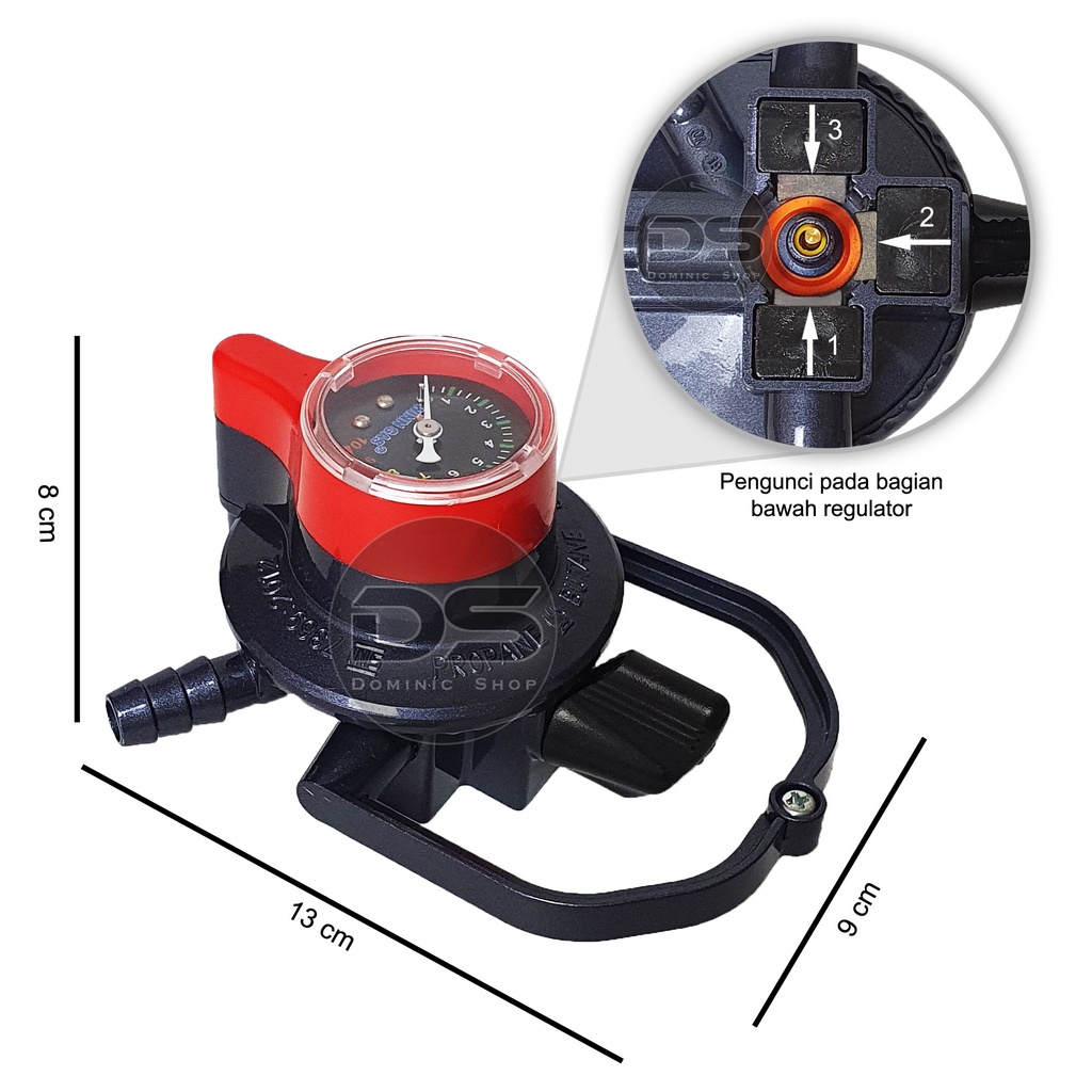 Regulator Winn Gas Double Lock W-900-M / Regulator Tabung Gas / Regulator LPG / Regulator Kompor