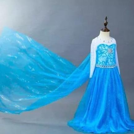 Baju Kostum Anak Frozen Elsa Dress Gaun Pesta Ultah