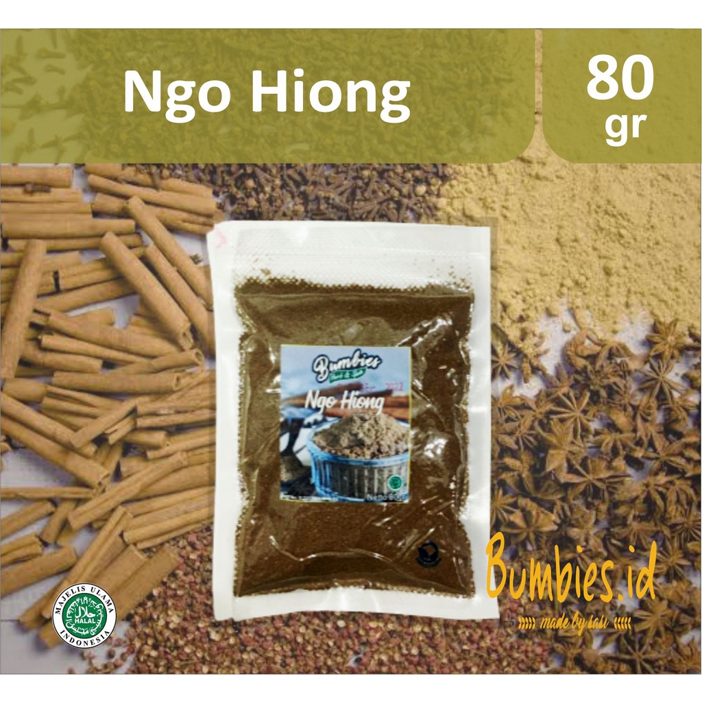 Bubuk Ngohiong | Bumbu Ngohiong 80gram Bumbies Product | Chinese Five Spices| Penyedap Rempah Rempah | Bumbu Instan | Ngohiong Refil