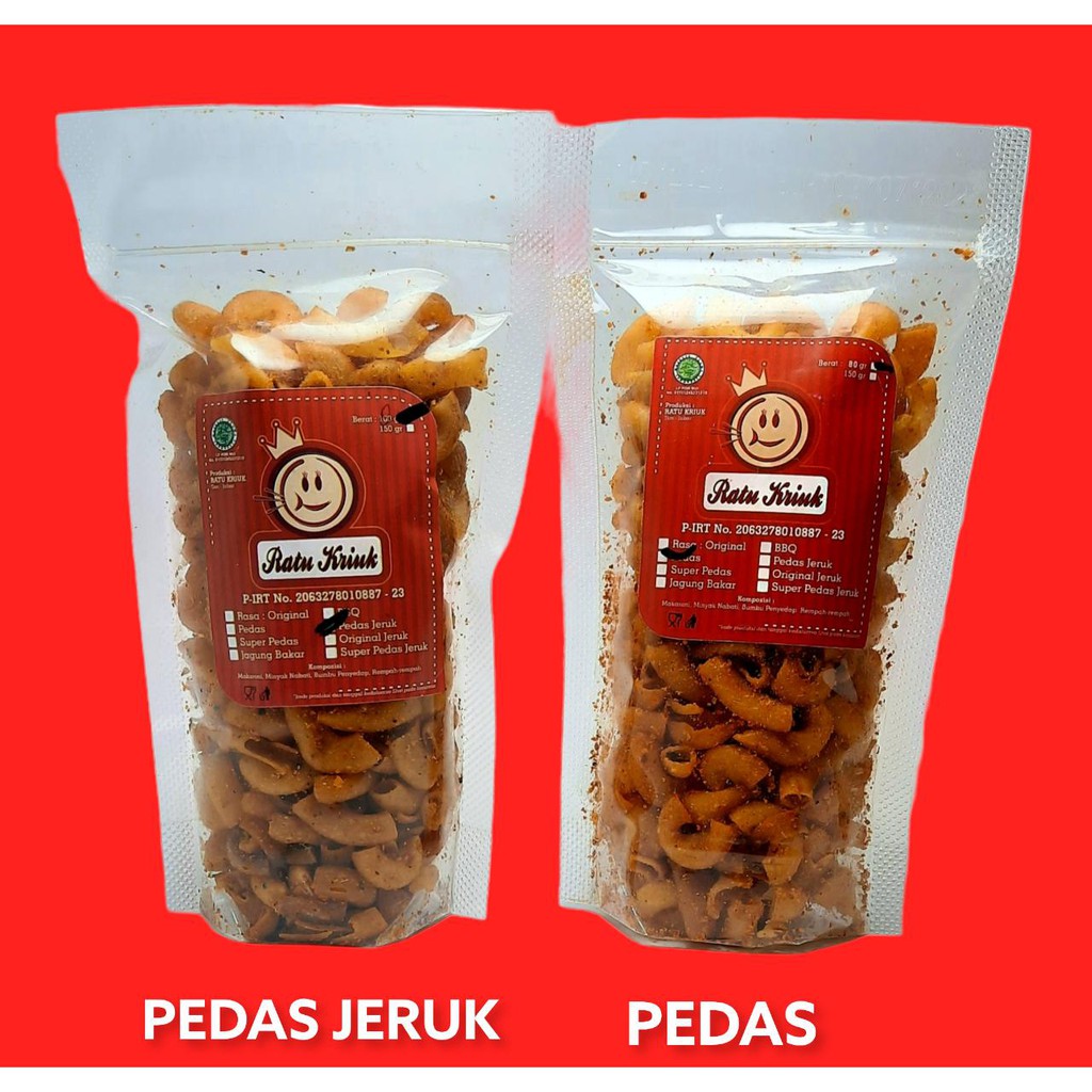 Makaroni Kriuk 80gr by Ratu Kriuk/ Makaroni Pedas / Makanan Ringan