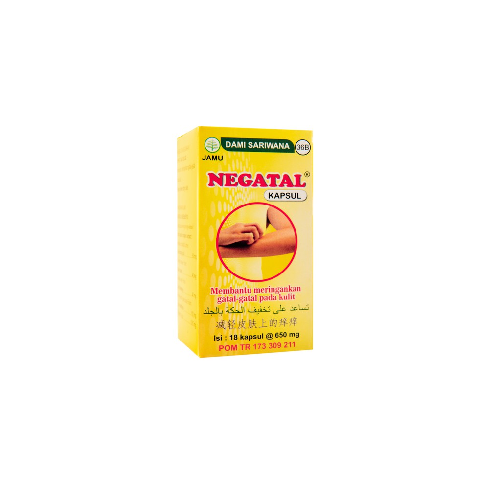 Obat Herbal NEGATAL 18 Kapsul Meredakan Masalah Kulit Gatal, Bisul, Jerawat-1