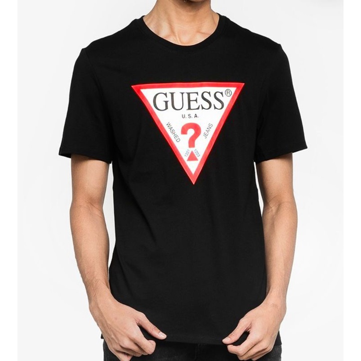 Guess MBBI40KVR0 Original Navy - Black -white Basic kaos pria Free paperbag Guess