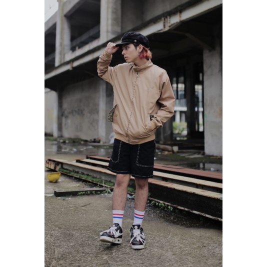 Wolv Jaket Harrington CREAM Pria Original Wolv Distro Jaket Pria Harrington - DYC STORE