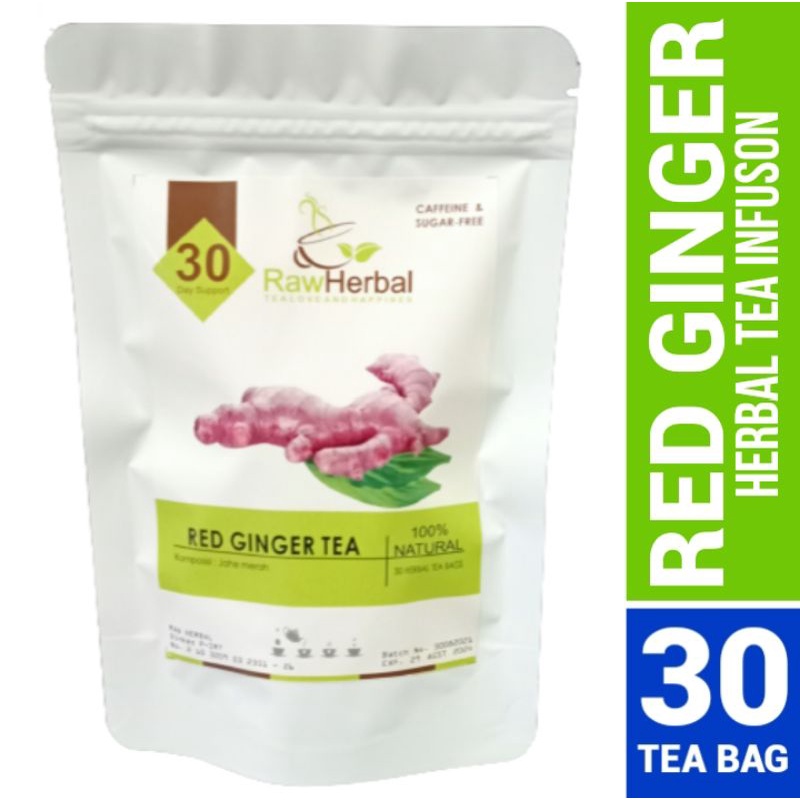 Red Ginger Tea : Teh Jahe Merah Pure 100% Organic - 30 Tea Bag