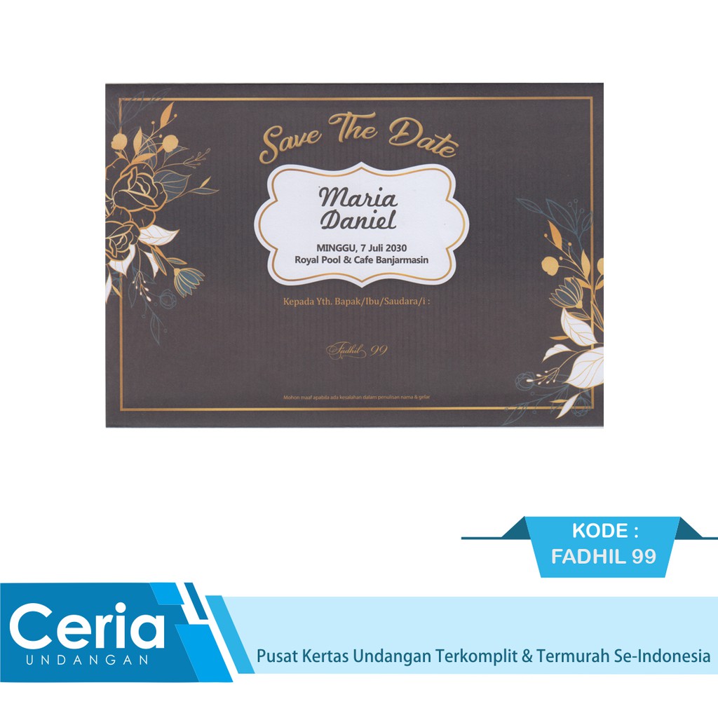 Blangko Kartu Undangan Pernikahan Fadhil 99 Harga Termurah Free File Setting