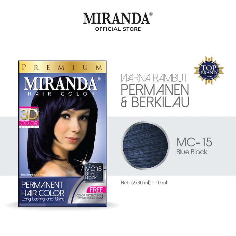 Miranda Hair Color (Cat Rambut Permanen) MC15 Blue Black 30ml