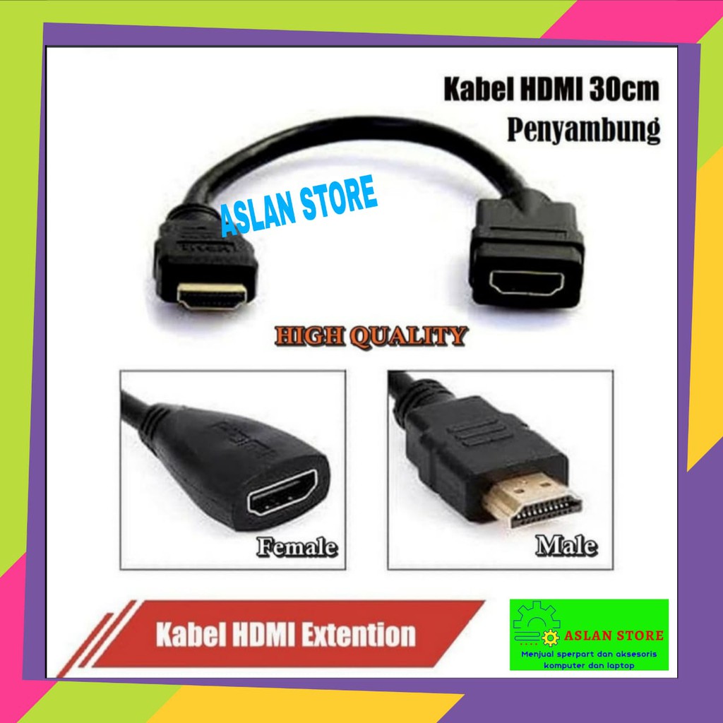 Kabel HDMI Extender male to female 30cm - Extension WIre Male Female 30 cm