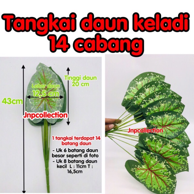  Bunga  hias  tangkai daun keladi cabang 14 Shopee  Indonesia