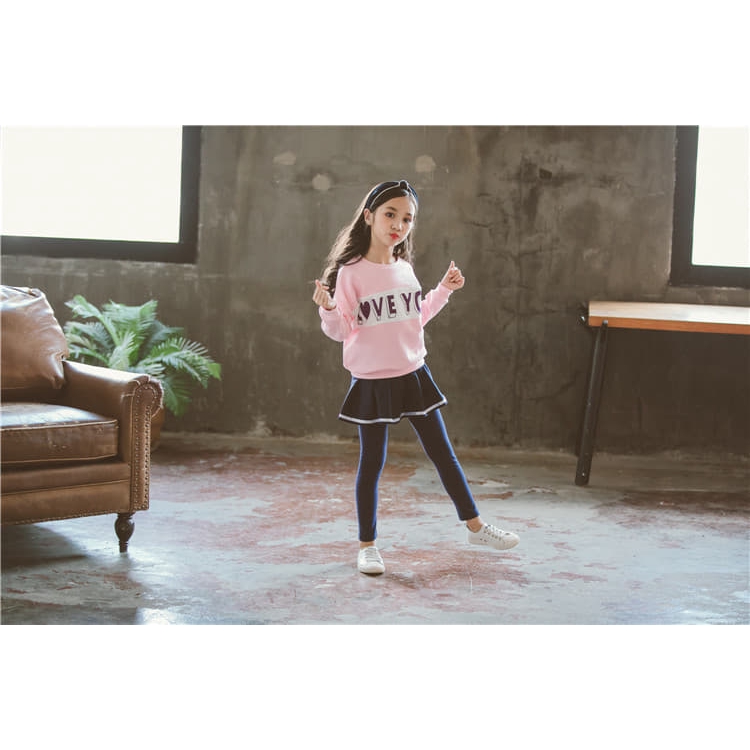 Sweater Fleece Anak Perempuan 3-9 tahun / LOVE YOU Fleece Sweater