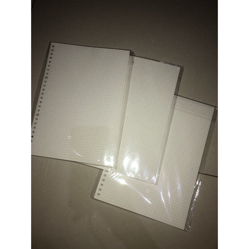 (NEW) LOOSE LEAF KERTAS BINDER NULISCATET GRID KOTAK-KOTAK
