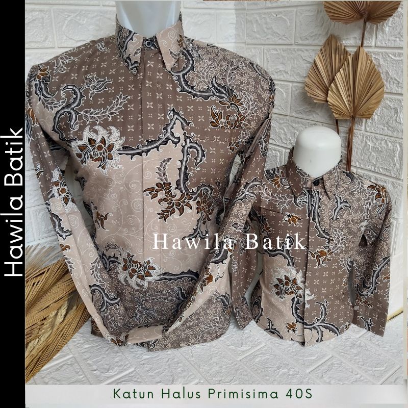 Batik Couple Ayah Anak Katun Premium Lapis Furing